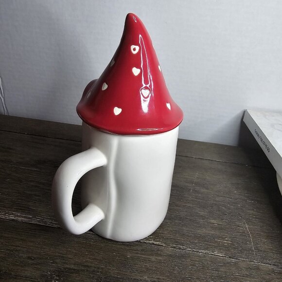 Rae Dunn Artisan Soul Mate Valentine's Day Mug Gnome Red Hearts Topper 2021 - Picture 5 of 11